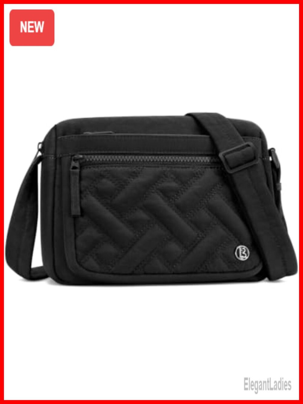 Quilted Nylon Puffer Crossbody Purse with Adjustable Strap
